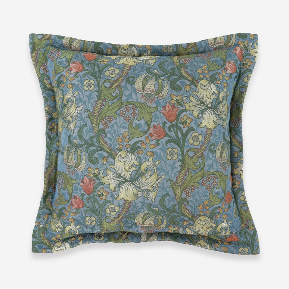 ウィリアムモリス クッションカバー LILY LEAF Morris Design Studio ゴールデンリリーマイナー クッションカバー