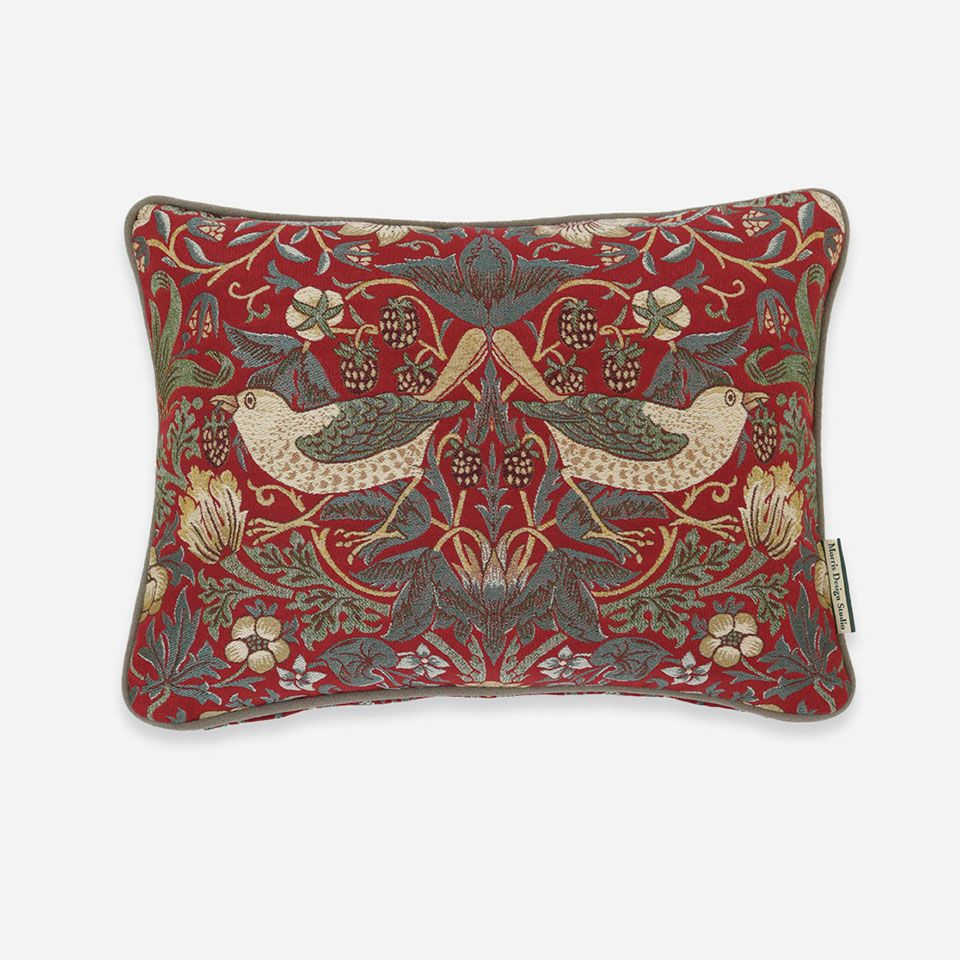 William Morris ウィリアムモリス クッションカバー BRAMBLE Morris Design Studio いちご泥棒 クッションカバー | 【公式】川島