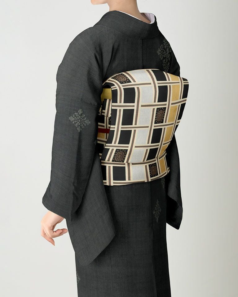 名古屋帯 四角模様 幾何学模様 金糸 藤納戸色 O-4949 000000002985-12.jpg?size=xl&w=