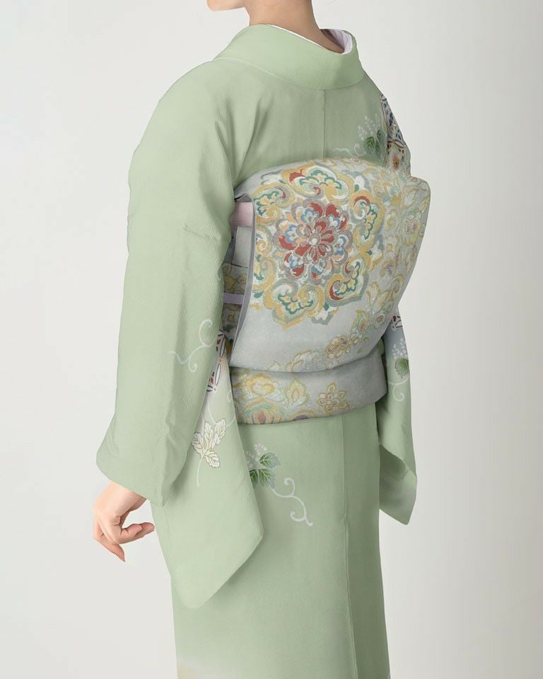 【超美品】袋帯 金駒刺繍　宝相華　お太鼓　シルバー 川島織物 リユース 袋帯 宝相華 | 【公式】川島織物セルコンオンライン