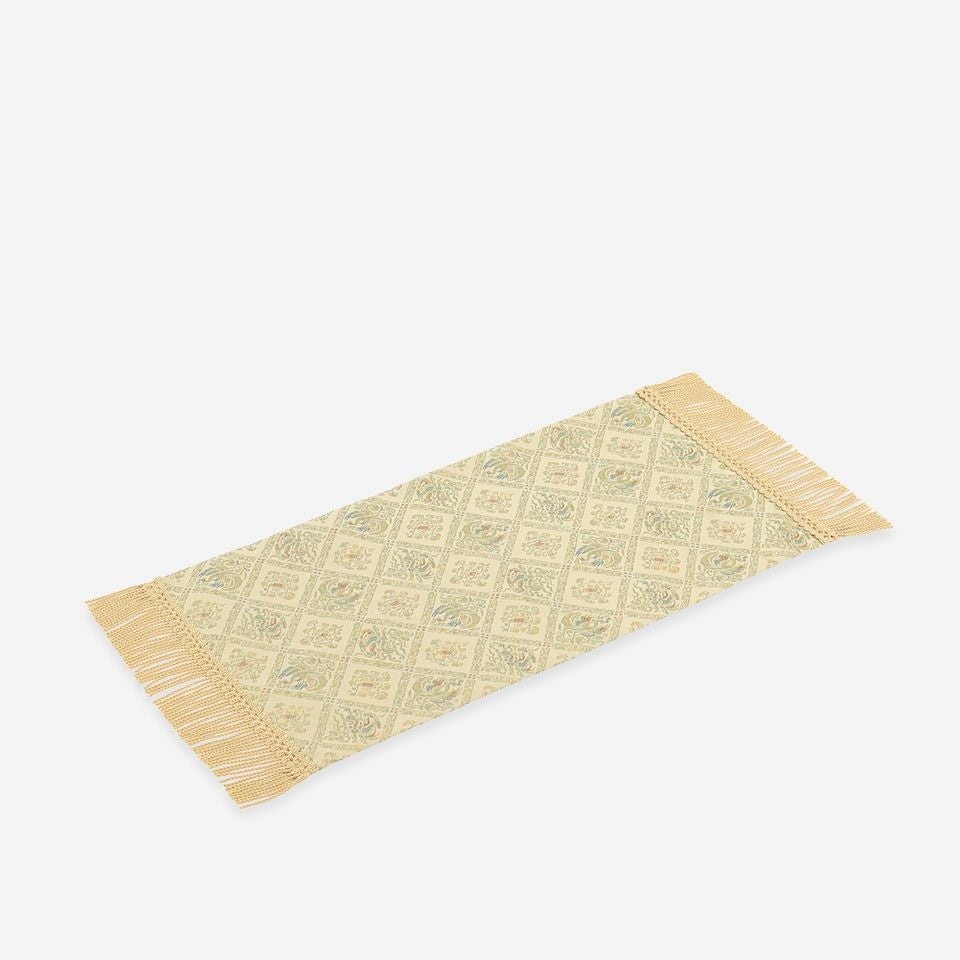 表面／カラー：ベージュ／28cm×55cm（フリンジ込みサイズ 28cm×69cm）