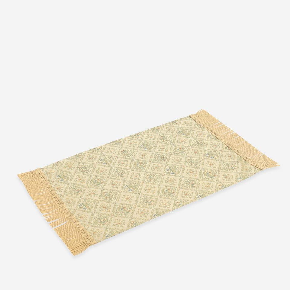 表面／カラー：ベージュ／38cm×60cm（フリンジ込みサイズ 38cm×74cm）