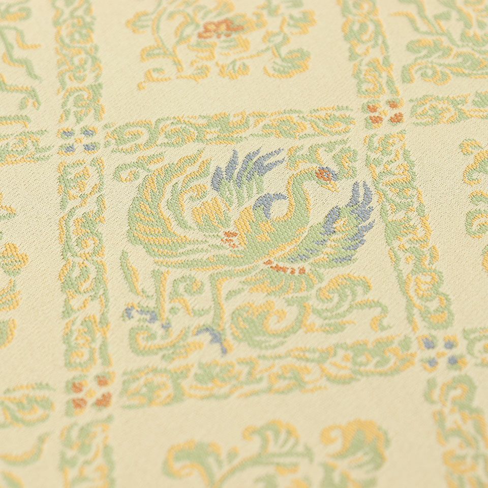 川島織物 麟鳳襷紋 織りセンター【ヴィンテージ】中古品 絹100% テーブルセンター 重宝裂 麟凰襷紋（りんぽうたすきもん） | 【公式