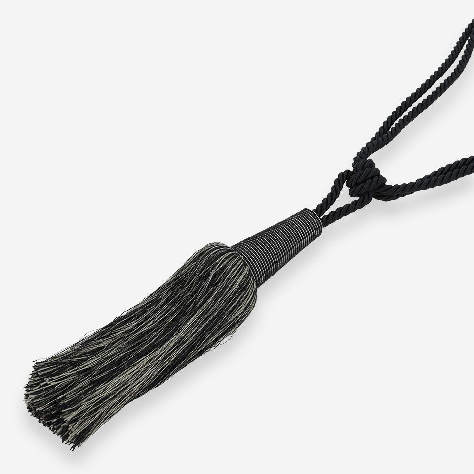 ロングセラーのシックモダンテイストのラグジュアリー感あふれるモダン房タッセルです／カラー：ブラック