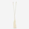 正面画像／カラー：アイボリー／紐の全長 約73cm（うちループ部分 約5cm） 房の長さ 約30cm