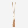 正面画像／カラー：ベージュ／紐の全長 約73cm（うちループ部分 約5cm） 房の長さ 約30cm