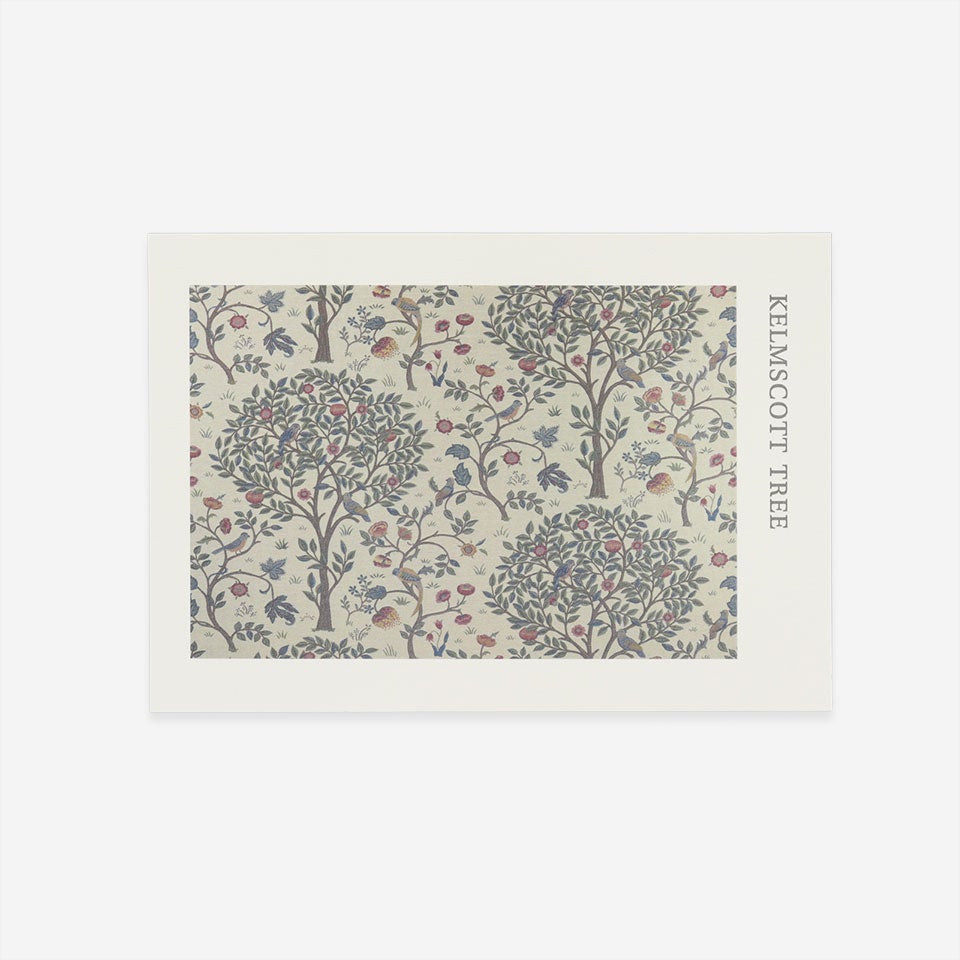 ファブリックパネルと同じデザインのポストカードです／デザイン：ケルムスコットツリー