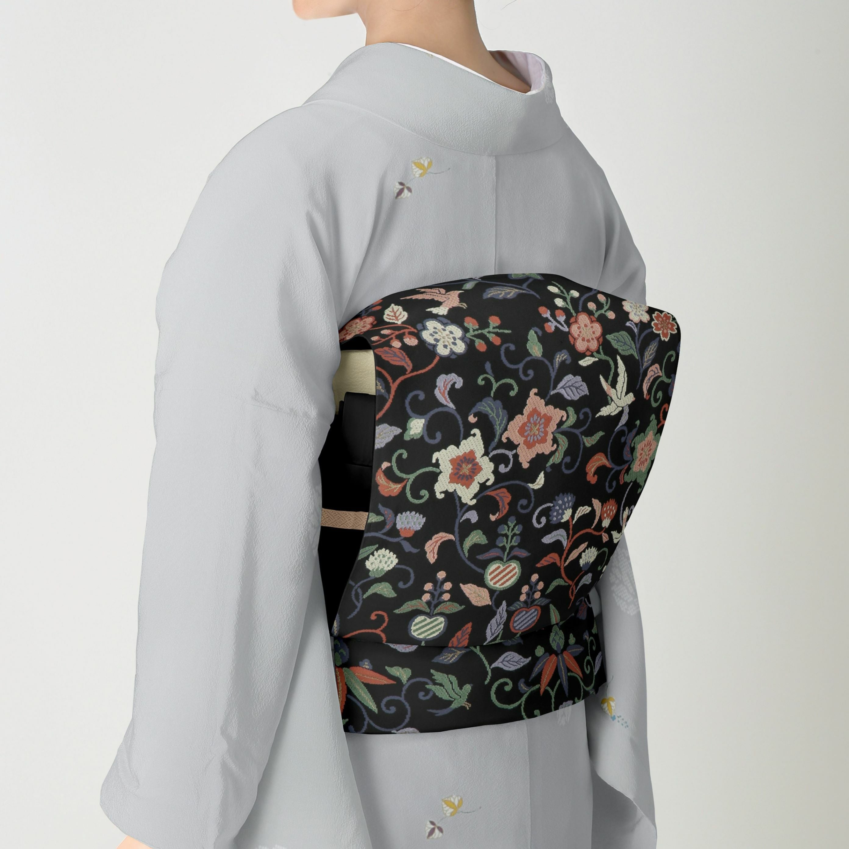 受注生産品】Yulia to Kawashima 名古屋帯 花苑遊鳥文(黒) | 【公式