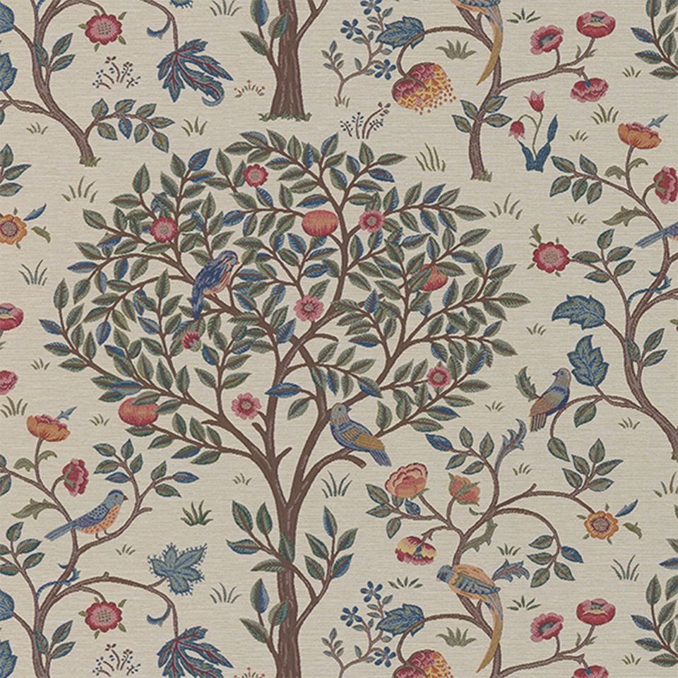 生地画像／デザインが多色使いの為タッセルやクッションなど小物との色合わせがしやすいです