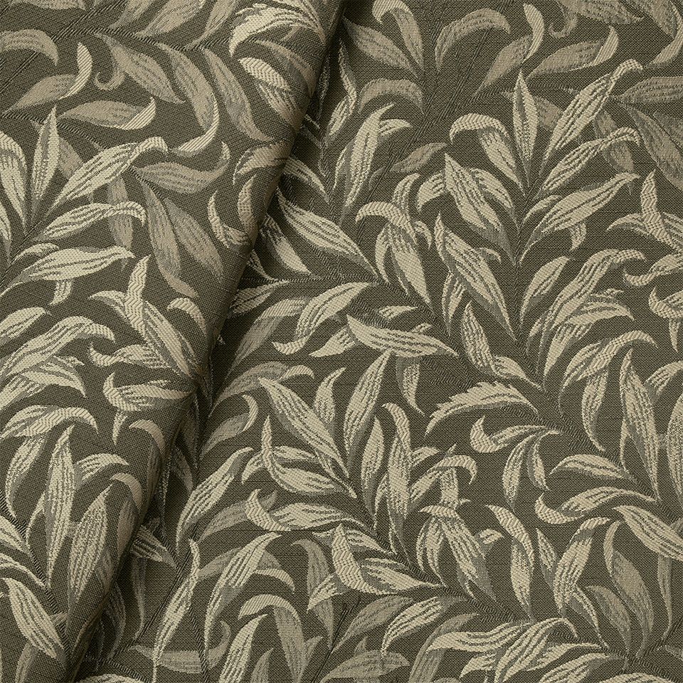 生地拡大画像／柳の枝の流れと、細長い柳の葉で全面が埋め尽くされています