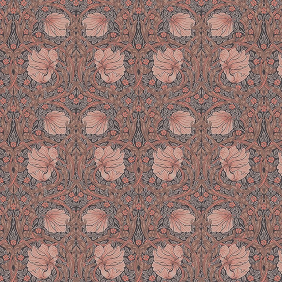 生地画像／コーラルピンクとグレーの組み合わせは今までのモリスにはない、新鮮なイメージを引き出しています