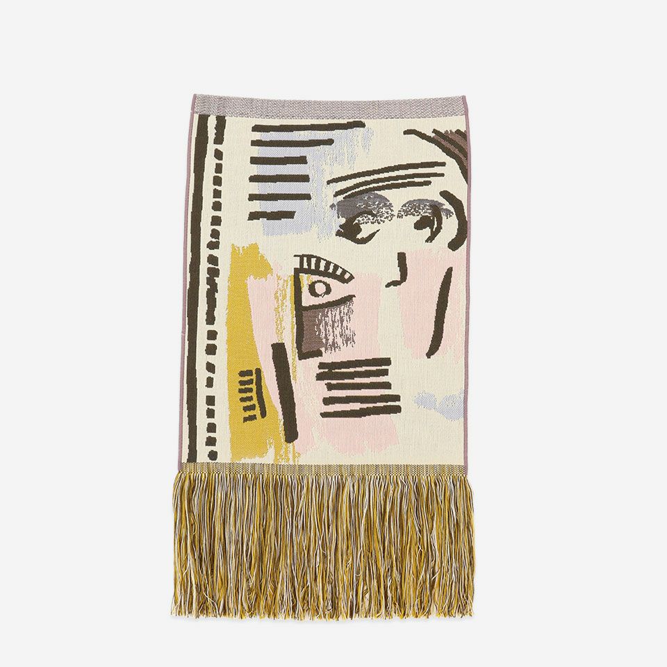 表面／カラー：アイボリー／28cm×50cm※フリンジ部分含む