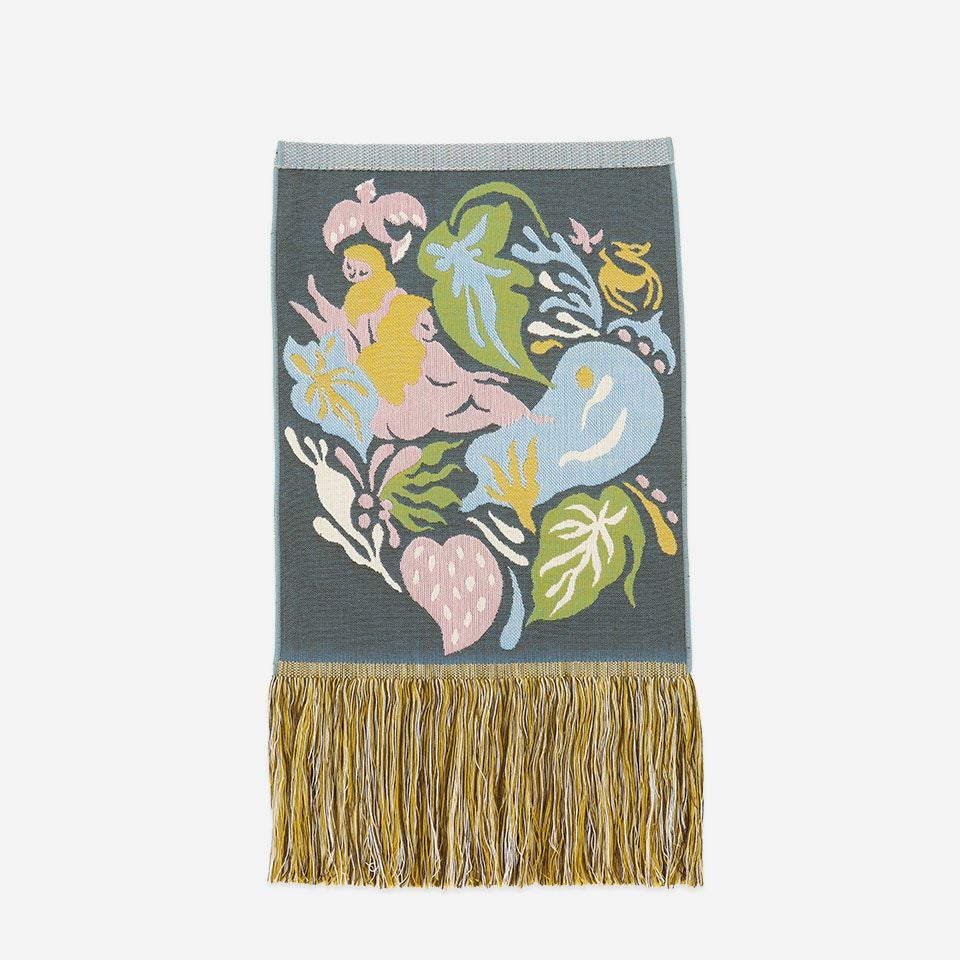 表面／カラー：ダークブルー／28cm×50cm※フリンジ部分含む