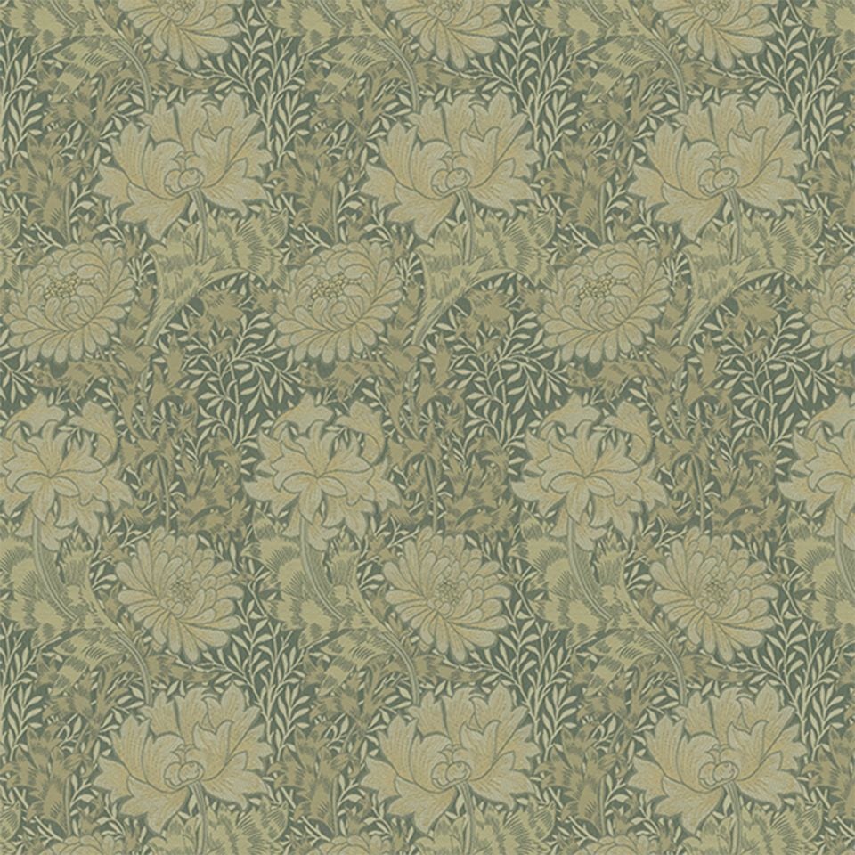 生地画像／花と葉、ベースは光沢の違う糸と織組織の立体感で、それぞれの表現を際立たせています