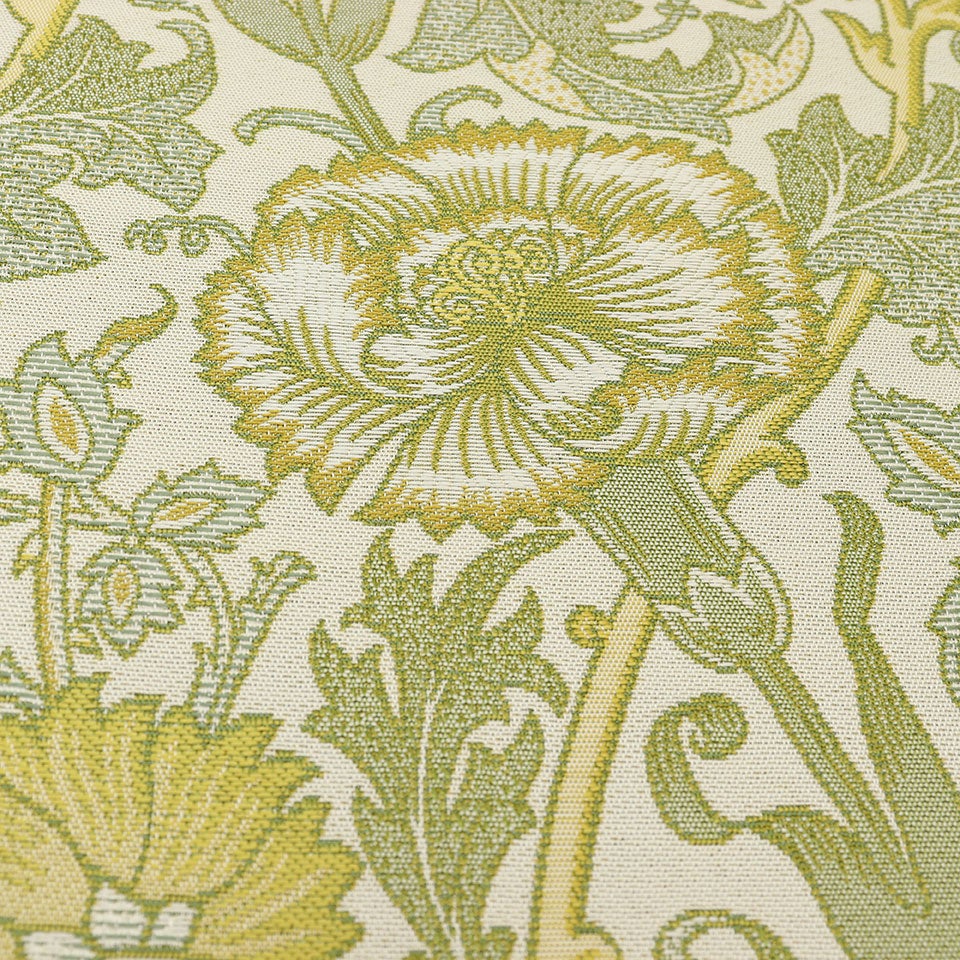 春に咲くカーネーション、撫子、野ばらが高く伸びていくように植物の生命力を描いたデザインです／カラー：イエロー