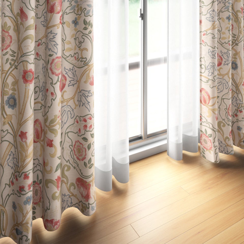 床や家具との相性、部屋全体の雰囲気と合うかご確認いただけます ※カーテン吊りサンプルは1枚です