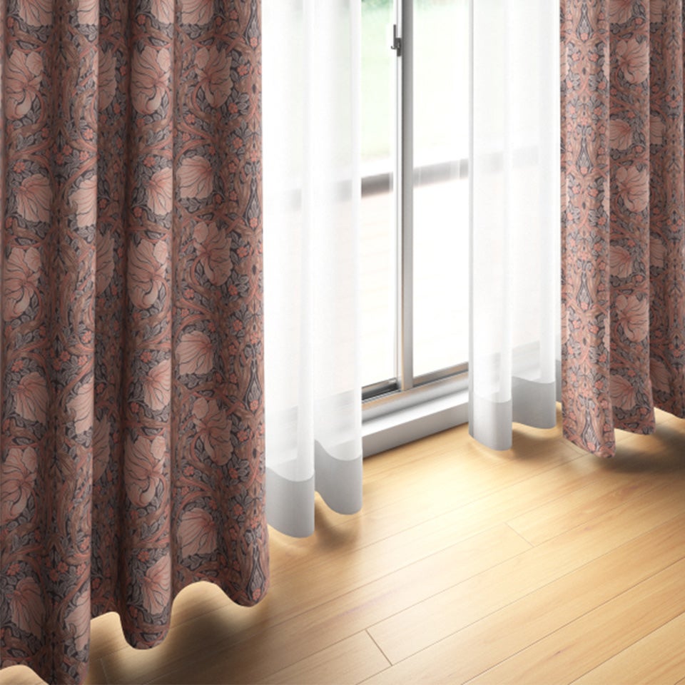 床や家具との相性、部屋全体の雰囲気と合うかご確認いただけます ※カーテン吊りサンプルは1枚です