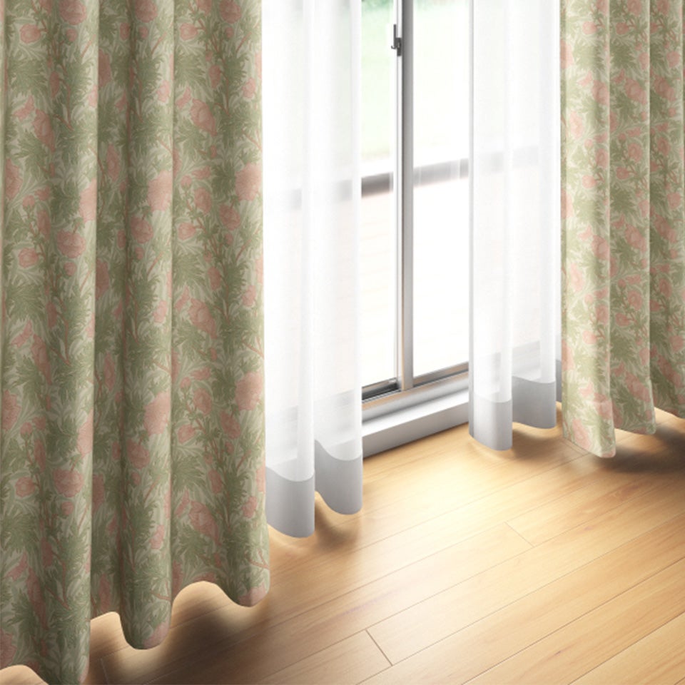 床や家具との相性、部屋全体の雰囲気と合うかご確認いただけます ※カーテン吊りサンプルは1枚です