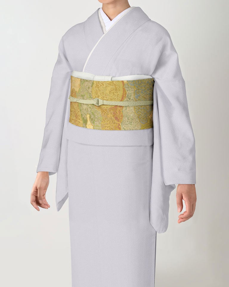 コッペパン 未使用 大島紬 竜巻絞り 墨流し調の染め リバーシブル袋帯証紙 川島織物 リユース 袋帯 藤原懐紙錦 | 【公式】川島織物セルコン